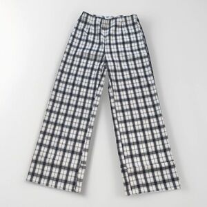 Princess Polly Black White Check Plaid Pants Wide‎ Legs  Size 6